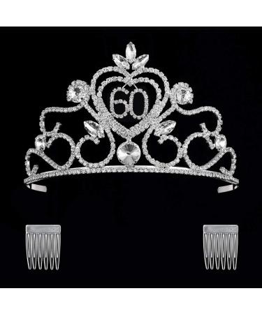 YZHSTONE 60th Birthday Queen Tiara Crown - Silver Women's 60th Birthday Crown - Buy Online on GoSupps.com