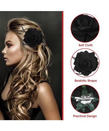 Molain Floral Hair Clip - Large Rose Bow Hairpin for Women & Girls | Fabric Feather Barrette for Stylish Hair Styling | Perfect for Parties - Buy Online on GoSupps.com