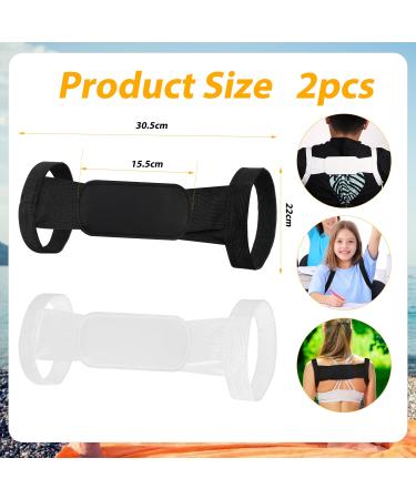 TOYMIS Posture Corrector Back Brace - Adjustable Upper Back Support for Men & Women | Breathable Design Relieves Fatigue (Black White) - International Shipping - Buy Online on GoSupps.com