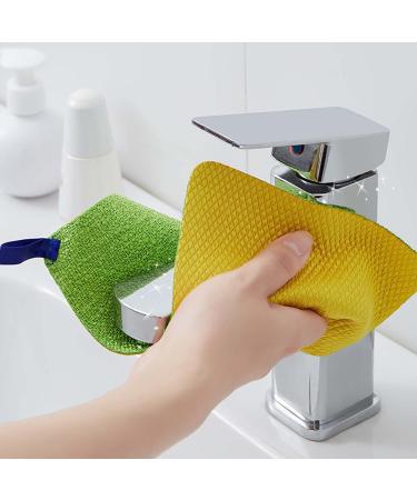 PURPLELILY Fiber Cleaning Towel Double Side Absorbent Dish Cloth With Lanyard Kitchen Restaurant Tableware - Buy Online on GoSupps.com