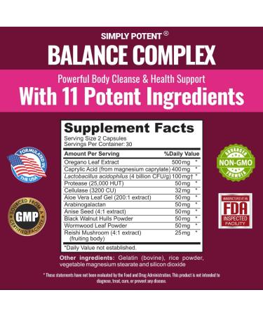 Balance Complex for Women - Candida Cleanse & Vaginal Health Supplement - 60 Capsules - Buy Online on GoSupps.com