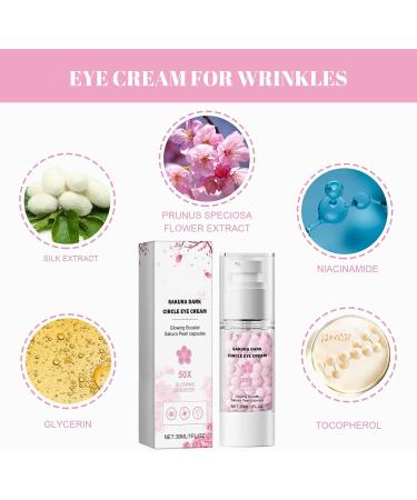 Sakura Dark Circle Eye Cream Eye Cream For Dark Circles And Puffy Eyes Diminishing Deep Wrinkles And Fine Lines Korean Eye Cream Glowing Sakura Pearl Capsules Dark Eye Circle Treatment - Buy Online on GoSupps.com