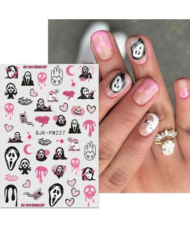 JMEOWIO Halloween Nail Art Stickers - 9 Sheets of Cute Flower & Ghost Designs | Self-Adhesive Nail Decor Accessories - Buy Online on GoSupps.com
