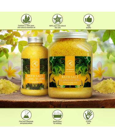Ylang Ylang Bath Salts 46 Oz (1300g) - 100% Natural Essential Oil for Good Sleep and Relaxation | Aromatherapy Spa Treatments - Buy Online on GoSupps.com