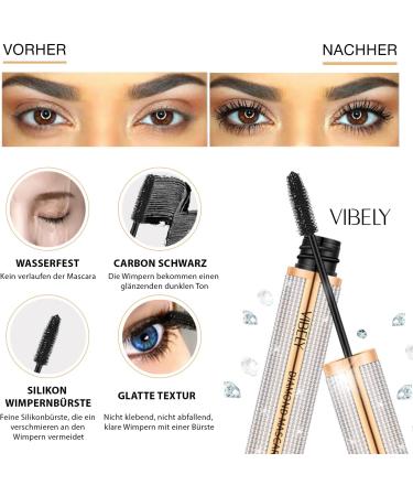 P-Beauty Cosmetic Accessories Waterproof 4D Volume Mascara | Diamond Mascara for Longer and Fuller Lashes | Eye Makeup for Natural Eyelashes | Carbon Black - Buy Online on GoSupps.com