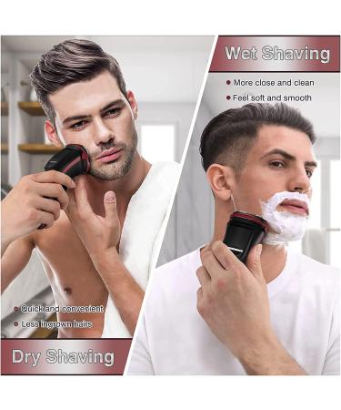 MAX-T Men's 3D Rotary Electric Shaver - CordedCordless, Rechargeable, WetDry with Pop-up Trimmer - Red - Buy Online on GoSupps.com