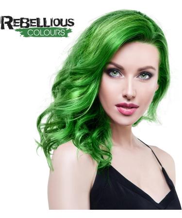 Rebellious Colour Semi Permanent Hair Dye Conditioning vegan cruelty free direct hair colour application 300ml (Voodoo Green) - Buy Online on GoSupps.com