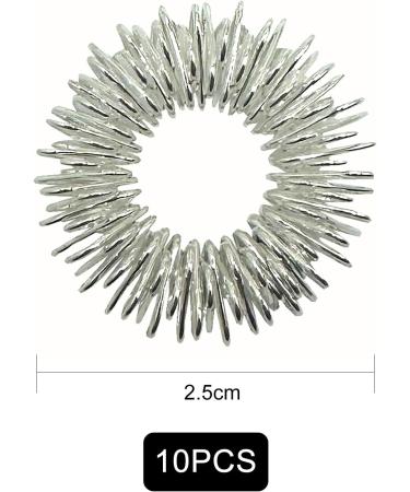 10 Silver Acupressure Massage Rings - Stress Relief & Enhanced Blood Circulation for Fingers & Toes - Buy Online on GoSupps.com