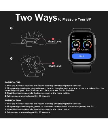 YHE Smart Watch 1.95" Blood Pressure Smart Watches for Men Women with Patented Cuff Fitness Watch with 24/7 Heart Rate Sleep Monitor Blood Oxygen Pedometer Blood Pressure Watch Supports Data Sharing - Black - Buy Online on GoSupps.com