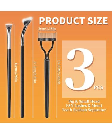 3PCS Mascara Fan Brush Set | INENK Eyelash Separator & Comb for Clump-Free Application | Perfect Eyebrow & Lash Tools for Natural Lift - Buy Online on GoSupps.com