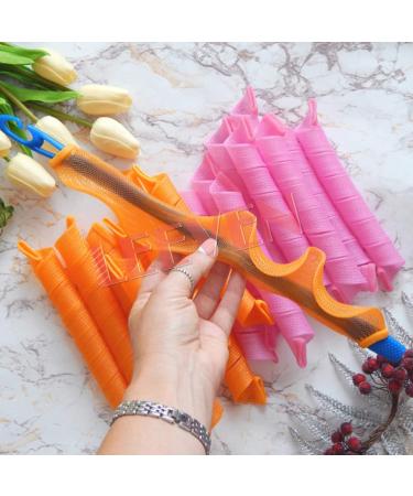 Leeven 22 Inch 40Pcs Magic Hair Rollers 55cm Spiral Curls Styling Tools Super Long Hair Curler DIY Hair Roller Tool for Women No Need to Heat No Damage to Hair 1 count (Pack of 40) Spiral Hair Curlers