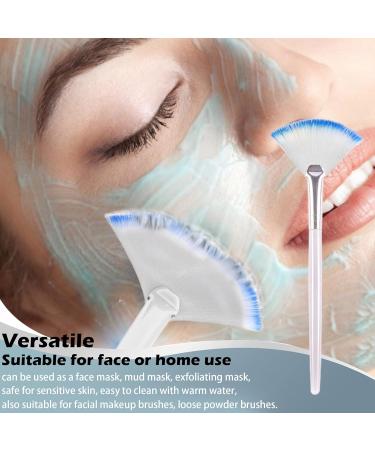 Soft N Style Taklon Fan Mask Brush - Acid Applicator for Glycolic Peel & Masques (2 Pack White/Blue) | International Shipping Available - Buy Online on GoSupps.com