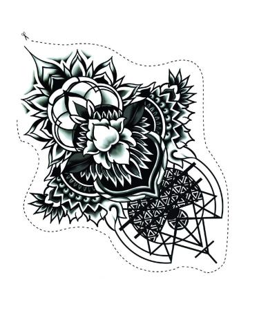 Extra Large Floral Temporary Tattoo for Women - Realistic Fake Neck Tattoo Mandala Sticker - Long Lasting & Unique Body Flower Design (30x26cm) - Buy Online on GoSupps.com