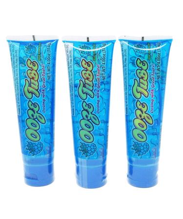 Set of 3 Kidsmania 4oz Ooze Tubes! Oozing Delicious Flavors - Blue Raspberry Blue Raspberry 4 Ounce (Pack of 3)