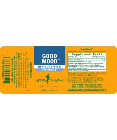 Herb Pharm Good Mood Liquid - St. John's Wort Herbal Formula for Emotional Balance | 1 Fl Oz - Buy Online on GoSupps.com