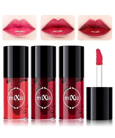 3 Colors Lip Tint Stain Set Matte Velvet Lip Tint Watery Lip Stain Lip & Cheek Tint Moisturizing Mini Liquid Lipstick Plump Lip Gloss Long-lasting Waterproof Korean Lip Tint Non-Sticky Tinta De Labios 2+3+5