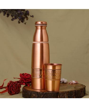 Copper Water Bottle 900ml with Tumbler | Joint-Free & Leak-Proof for Ayurvedic Health Benefits - Buy Online on GoSupps.com