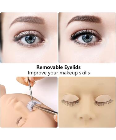 rumoe Replacement Eyelids for Eyelash Mannequin Removable Eyelid with Eyelashes Extension Training Lash Mannequin - Buy Online on GoSupps.com