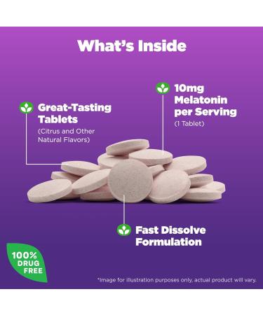 Natrol Melatonin 10mg Fast Dissolve Tablets - Sleep Aid, Citrus Punch, 60 Count - Buy Online on GoSupps.com