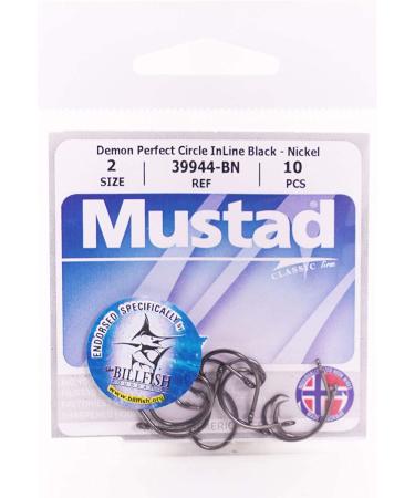 Mustad Classic 39944 Wide Gap Circle Hooks | Size 2, Pack of 50 | Black Nickel Finish | Ideal for Tuna, Catfish, Bass | Saltwater & Freshwater - Buy Online on GoSupps.com