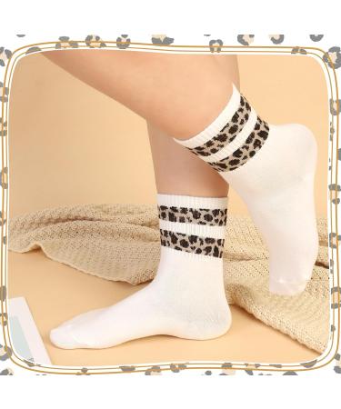 Utensilsto Women's Crew Socks - 6 Pairs Cotton Leopard Sports Socks for Spring & Autumn (Sizes 35-42) - Buy Online on GoSupps.com