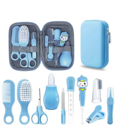 RIGHTWELL 10 in 1 Baby Healthcare and Grooming Kit Baby Nail Kit with Waterproof Zipper Box Infant Hair Brush Toddler Comb Nasal Aspirator Nail Clippers Baby Grooming Kit Newborn