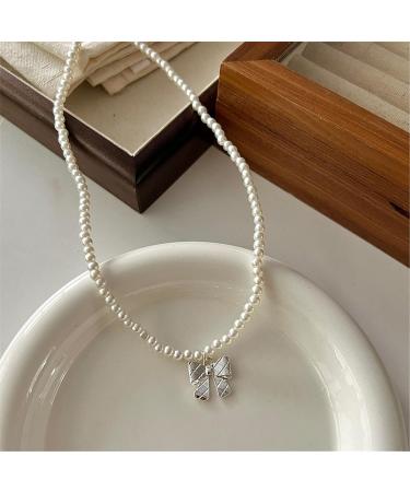 OralGos Elegant Pearl Bow Pendant Necklace for Women - Wedding & Party Jewelry - International Shipping Available - Buy Online on GoSupps.com