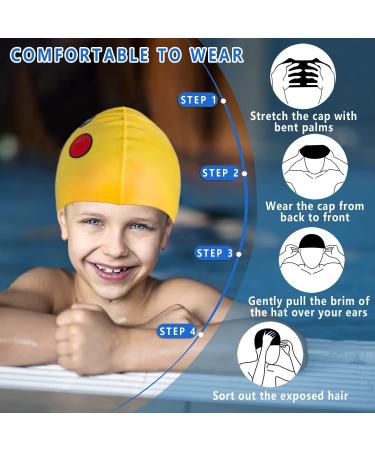 Funown Waterproof Bathing Cap for Kids | Comfortable Swim Caps for Boys & Girls Ages 2-12 | Perfect for Long & Short Hair - Buy Online on GoSupps.com