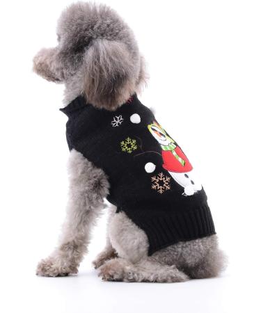 Christmas Dog Sweater - Warm Turtleneck Knitwear for Puppies | Festive Holiday Petwear with Snowman Design | Perfect Gift for Dogs - Buy Online on GoSupps.com