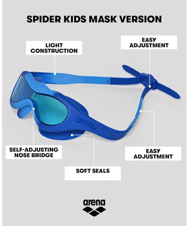 Buy Arena Spider Kids Mask - Anti-Fog Swimming Goggles for Children | UV Protection & Comfortable Fit - Buy Online on GoSupps.com