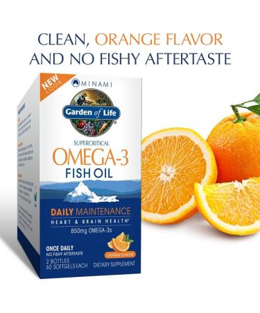 Minami Nutrition Supercritical Omega-3 Fish Oil - 850 mg, 2 Bottles (60 Softgels Each) - Pure Orange Flavor - Buy Online on GoSupps.com