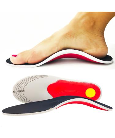 Plantar Fasciitis Relief Arch Support Shoe Inserts Insoles for Flat Feet for Men and Women Orthotic Feet Heel Pain Shock Absorption Comfortable Insoles (Large EU 40-46) - Buy Online on GoSupps.com