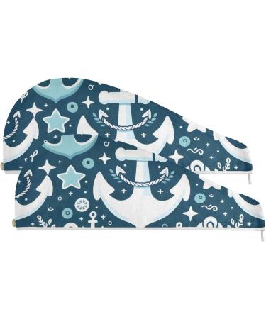 Buy Spear Rudder Blue Hair Towel 2 Pack | Super Absorbent Quick Dry Hair Turbans for Women & Girls - International Shipping - Buy Online on GoSupps.com