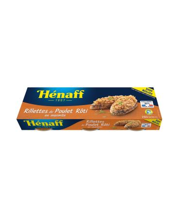 HENAFF Roast Chicken Rillettes 3 x 72 g - Pack of 4
