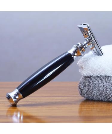 Premium Shaving Kit for Men - Double Edge Safety Razor Badger Hair Brush Blades & Stand - Ultimate Men's Grooming Tool Set - Buy Online on GoSupps.com