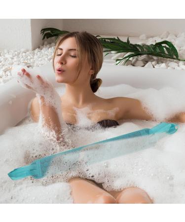 Housoutil Bath Towel Loofah Set - 3-Piece Back Scrubbing Strap & Bath Mitt - Mesh Ball & Gloves for Women & Men - Blue Green 60x9cm - Buy Online on GoSupps.com