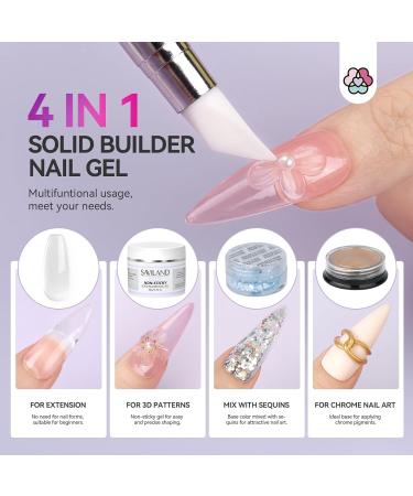  Saviland SAVILAND 3D Nail Gel 60g Solid Sculpture 3D Builder Gel with Chrome Powder Gold and Silver Sculpting Brush Multifunctional Clear Sculpting Nail Glue for DIY Nail Design - Buy Online on GoSupps.com