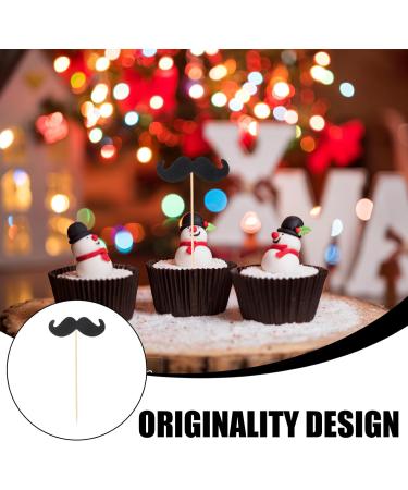 Hoement 40pcs mustache cupcake toppers fake mustache gender reveal cupcake toppers mustache party decorations cake decor de bautizo para ni o baby paper cup - Buy Online on GoSupps.com