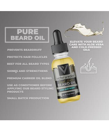 Small Batch Beard Oil - Iced Oud Scent | Moisturizing & Growth Support for Beards & Mustaches - 1oz - Buy Online on GoSupps.com