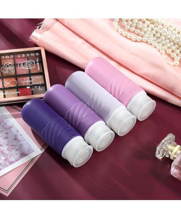 Buy Gemice 90ml Silicone Travel Bottles Set - 4 Leak-Proof Cosmetic Containers BPA-Free FDA Approved for Shower Gel & Lotion - Purple Travel Essentials - Buy Online on GoSupps.com