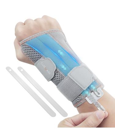 Curecare carpal tunnel wrist 2 in 1 wrist bandages with 3 metal stabilizers wrist track for relieving carpal tunnel syndrome tendonal inflammation (L/XL right) L/XL right-gray - Buy Online on GoSupps.com