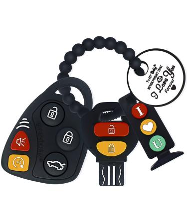 BIGSPINACH Baby Teething Keys Toys 6 to 12 Months Gothic Car Keys Baby Teether Combo Set Car Key Remote Toy Controller for Toddler(Gothic) (Gothic  Black) Gothic Black