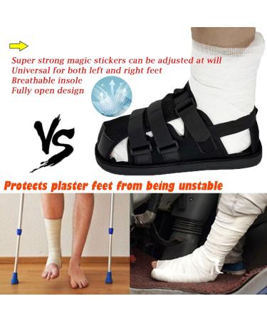 Medical Open Toe Cast Shoes - Adjustable Post-Op Walking Shoes for Sprained Foot & Broken Ankle (XL) - Left & Right Foot Support - Buy Online on GoSupps.com