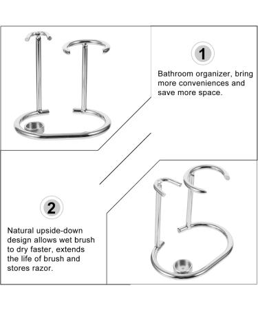 Beaupretty Wooden Shaver Holder & Bathroom Organizer - Men's Shaving Kit Stand for Straight Razors & Safety Razors - Premium Alloy & Wood Design 9x6.5cm - Buy Online on GoSupps.com