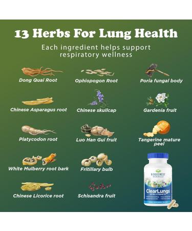 RidgeCrest Herbals ClearLungs Extra Strength - 60 Capsules - Buy Online on GoSupps.com