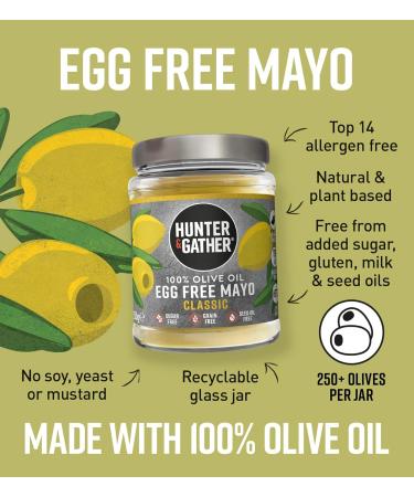 Hunter & Gather Classic Mayo 100% Olive Oil Egg Free 250g - Seed Oil Free Keto Friendly & Vegan - No Added Sugar Gluten Free & Soy Free - Buy Online on GoSupps.com