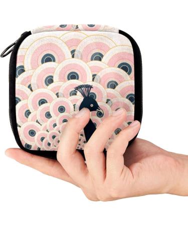 GIAPB Period Bag - Vintage Pink Peacock Color - Sanitary Napkin Storage & Makeup Pouch - Buy Online on GoSupps.com