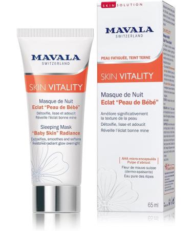 Mavala - Masque de Nuit clat Peau de B b Skin Vitality - Soin Anti-Fatigue clat du Teint - D toxifie Lisse Adoucit la Peau - Produit Efficace - 65ml 65 ml (Lot de 1) Multicolore