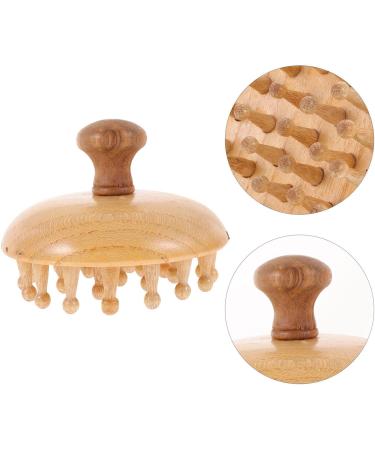 Minkissy Beech Massage Curb - Scalp & Head Massage Device Wooden Shampoo Brush & Peeling Tools for Relaxation - Buy Online on GoSupps.com