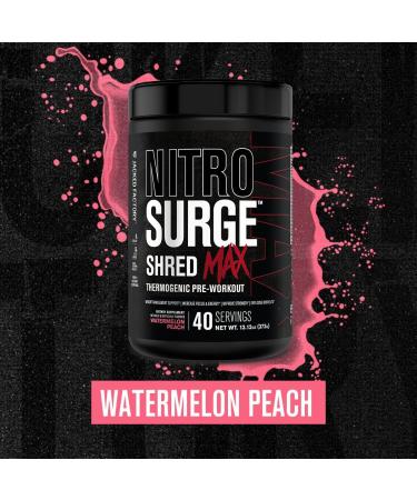 Jacked Factory Nitrosurge Shred Max Preworkout - High-Performance Thermogenic Pre Workout Powder with L Citrulline Acetyl L Carnitine Organic Caffeine - 80 Servings Cherry Bomb & Watermelon Peach - Buy Online on GoSupps.com